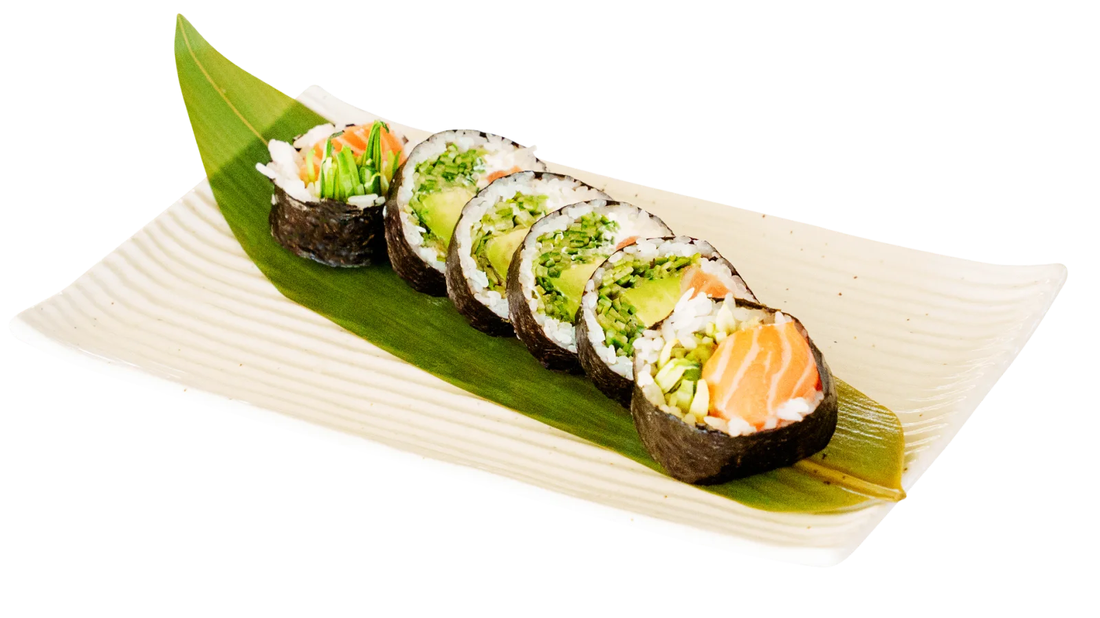 Futomaki z łososiem i serkiem Philadelphia